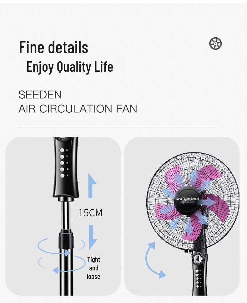 Новый 16-дюймовый бесшумный осциллирующий напольный и настольный вентилятор Flying Camel для дома и офиса