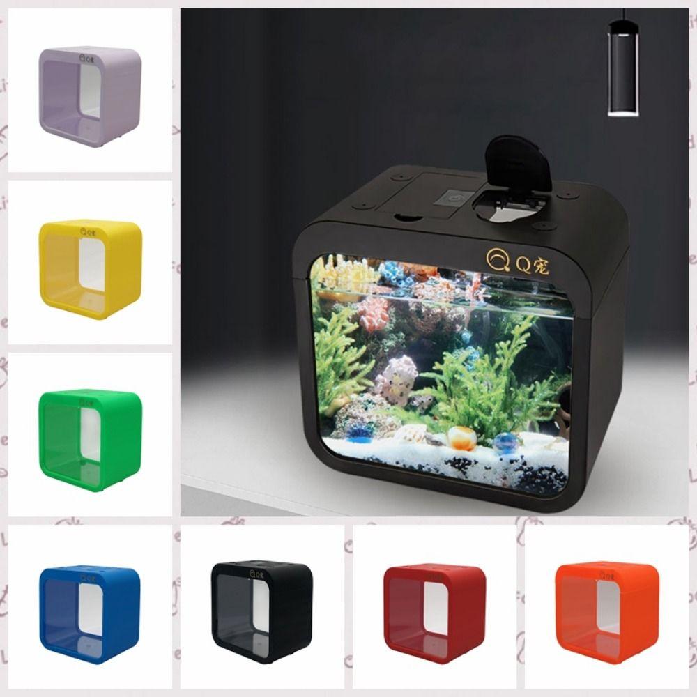 Transparent Fighting Fish LED Fish Tank Plastic Building Block Fish Tank Office