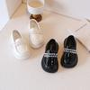 Girls PU Leather Shoes for Party Wedding Beaded Kids Princess Loafers Shoes with Pearl Slip-on Children Performance Shoes I07214