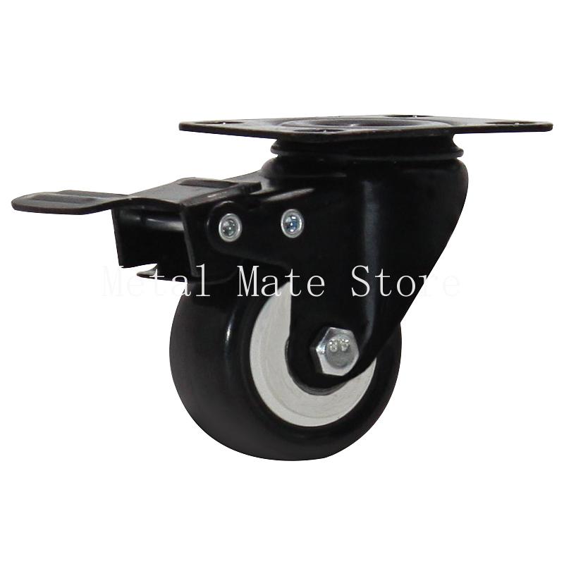 4pcs 50mm Heavy-Duty Black Swivel Castor Wheels 180kg Capacity 2-Inch Rubber for Furniture Trolley Home Office Caster