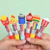 Cute Retractable Round Ballpoint Pens,  Stick Construction Type, Plastic Material, for School and Office Supplies