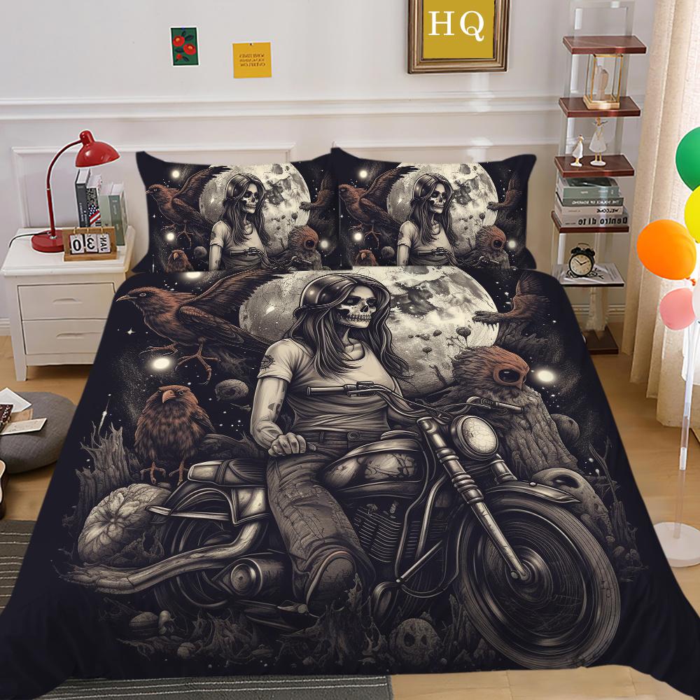 Покрывала с 3D-красотой и принтом черепа, двойной размер, полиэстер для мальчиков, крутой модный высококлассный мягкий домашний текстиль
