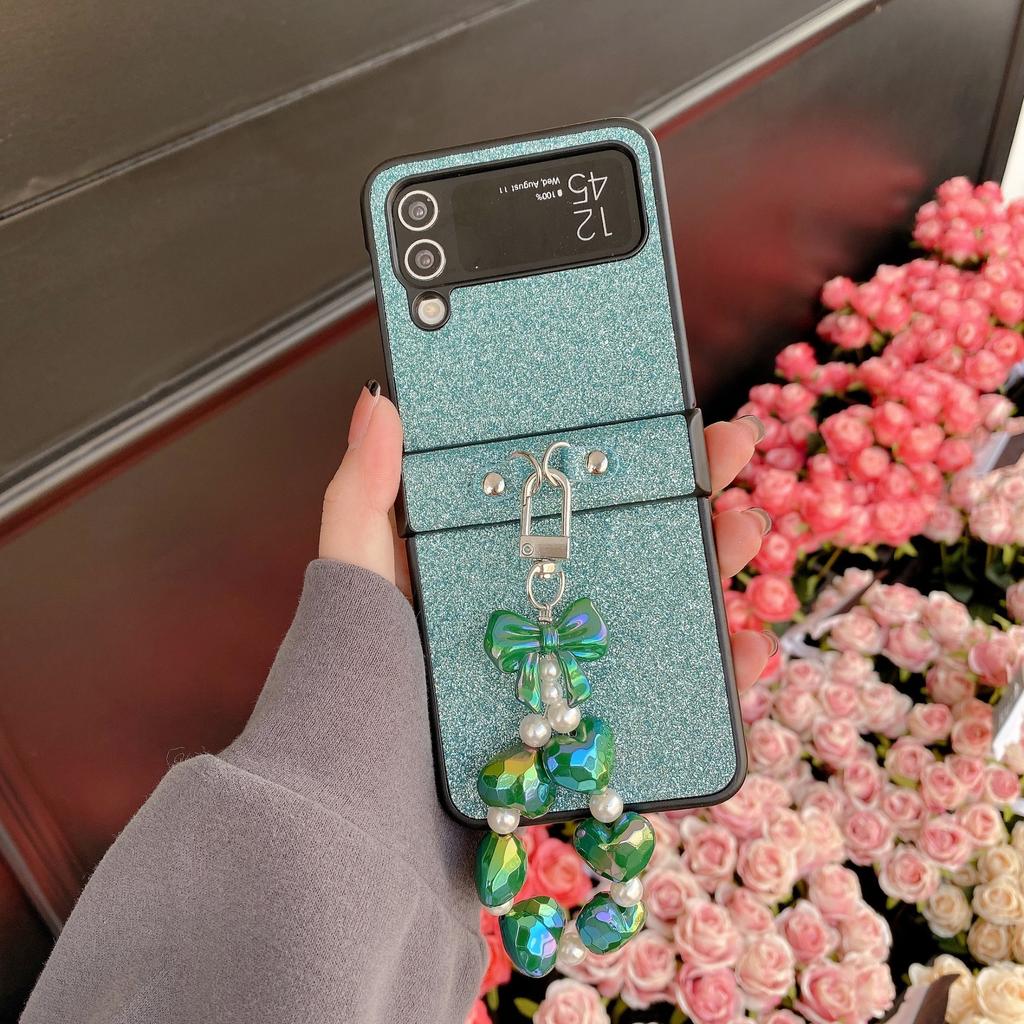Применимо к чехлу для мобильного телефона Samsung ZFlip3/4 с блестками, для складного экрана FindN2Flip, Япония и Корея, P50 шкатулка