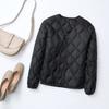 Womens Short Down Jacket Round Neck Slim Fit Lightweight White Duck Casual Winter Outerwear Daily Wear