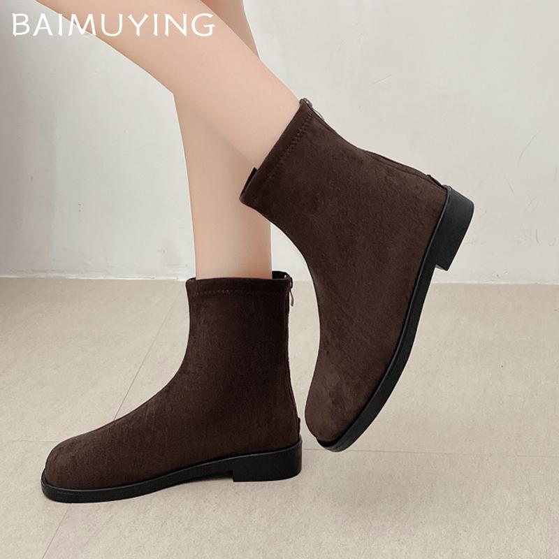 Зимние туфли на плоской подошве из замши женские ботильоны короткие плюшевые теплые дизайнерские хлопковые туфли 2025 года трендовые нескользящие удобные новые женские ботинки