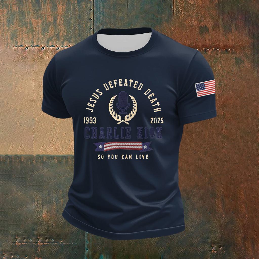 Men's Printed Short Sleeve T-Shirt Men's Loose Casual Short Sleeve Top