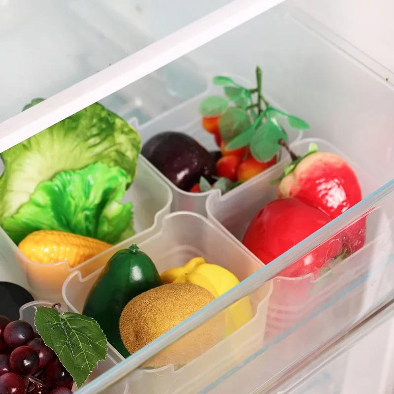 Коробки для хранения в холодильнике Органайзер для свежести продуктов Контейнер для овощей и фруктов Контейнеры для специй и продуктов Домашний кухонный ящик