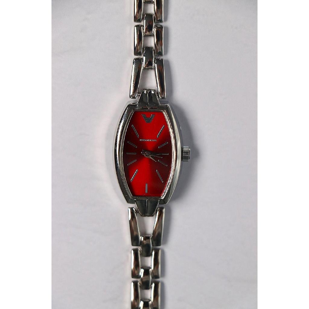 Verda Special Design Thin Strap Vintage Women's Wristwatch Silver Color (red Dial)
