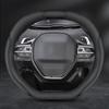 Car Steering Wheel Cover for Peugeot 3008 4008 5008 Double D Type PU Leather Anti Slip and Breathable Car Decoration Accessories