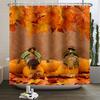 Autumn Forest Maple Shower Curtain Natural Jungle Leaves Pumpkin Fall Bathroom Shower Curtain Waterproof Shower Curtain Decor