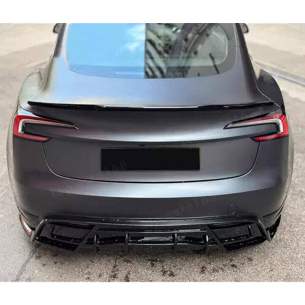 ModelY Spoiler Rear Door Tail Trunk Wing ABS Carbon Fiber Look For Tesla Model 3/Y 17-24 Accessories Model3 Highland 2025+ HOT