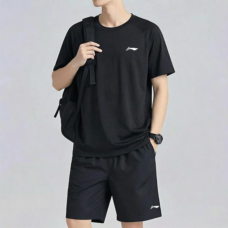 Li-Ning Дышащий Универсальный Легкий Повседневный Спортивный Костюм Мужской костюм ATSW811-2+LSKV409-2W