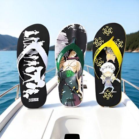 Шлепанцы-вьетнамки из мультфильма One Piece новый стиль Луффи ультралегкие тапочки мужские модная уличная обувь нескользящие антибактериальные сандалии