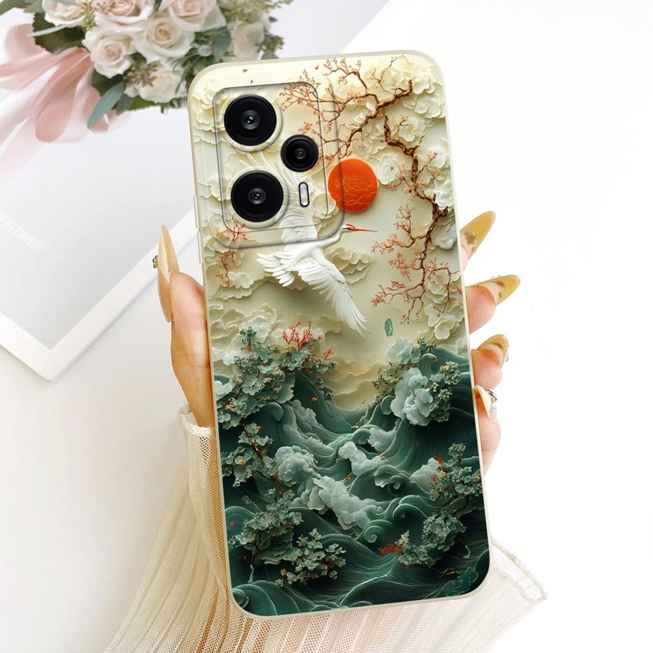 For Xiaomi Poco F5 Case Redmi Note 12 Turbo Cool Owl Dragon Painted Cover Soft TPU Phone Case For Xiaomi Poco F5 Pro PocoF5 Bags