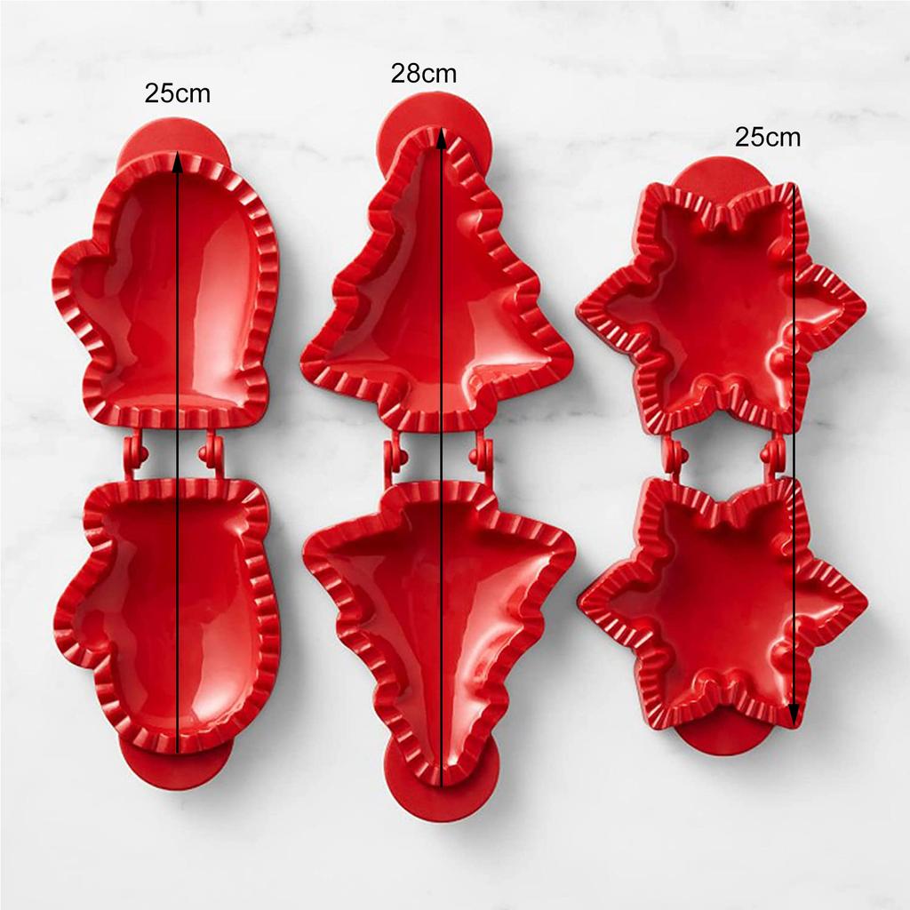 3Pcs Xmas 3D Cookie Mould Cookie Cutter Sets Holiday Gift Dishwasher Safe Plastic