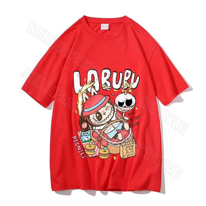 Labubu Унисекс Одежда Женская Футболки Милая Одежда Мультфильм Аниме Графический Принт Футболка Крутые Удобные Топы Подарок Для Вечеринки Унисекс