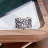 [Jewelry Collection] Retro Personality Medieval Iris Cross Open Ring Light Luxury High-End Ring Woman