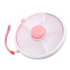 Snack Rotating Container with Lid 5 Compartment Dispenser Leakproof Spill Proof Sealing Kids Fruit