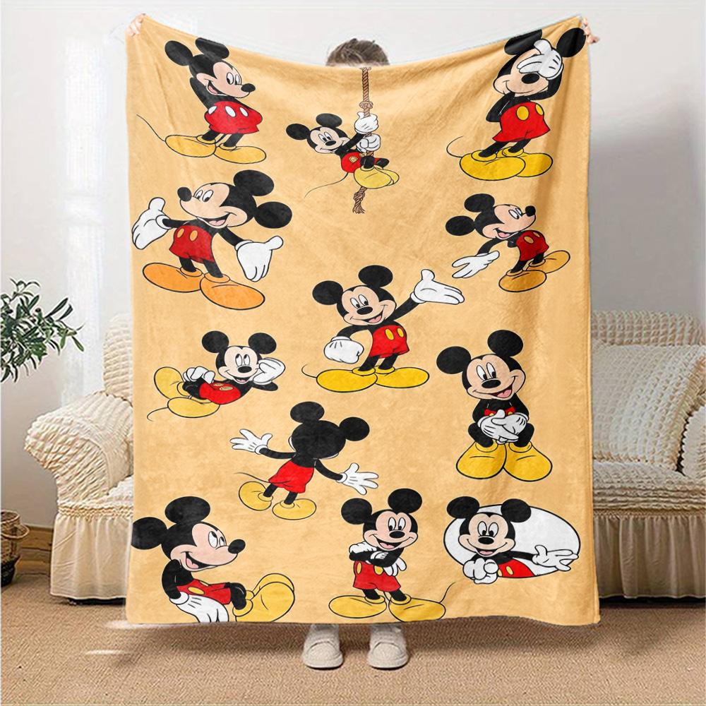 Mickey Mouse Adventures Flannel Blanket Super Soft Warm Cozy Blanket For Sofa Bed Office Travel Allseason Home Decor Gift