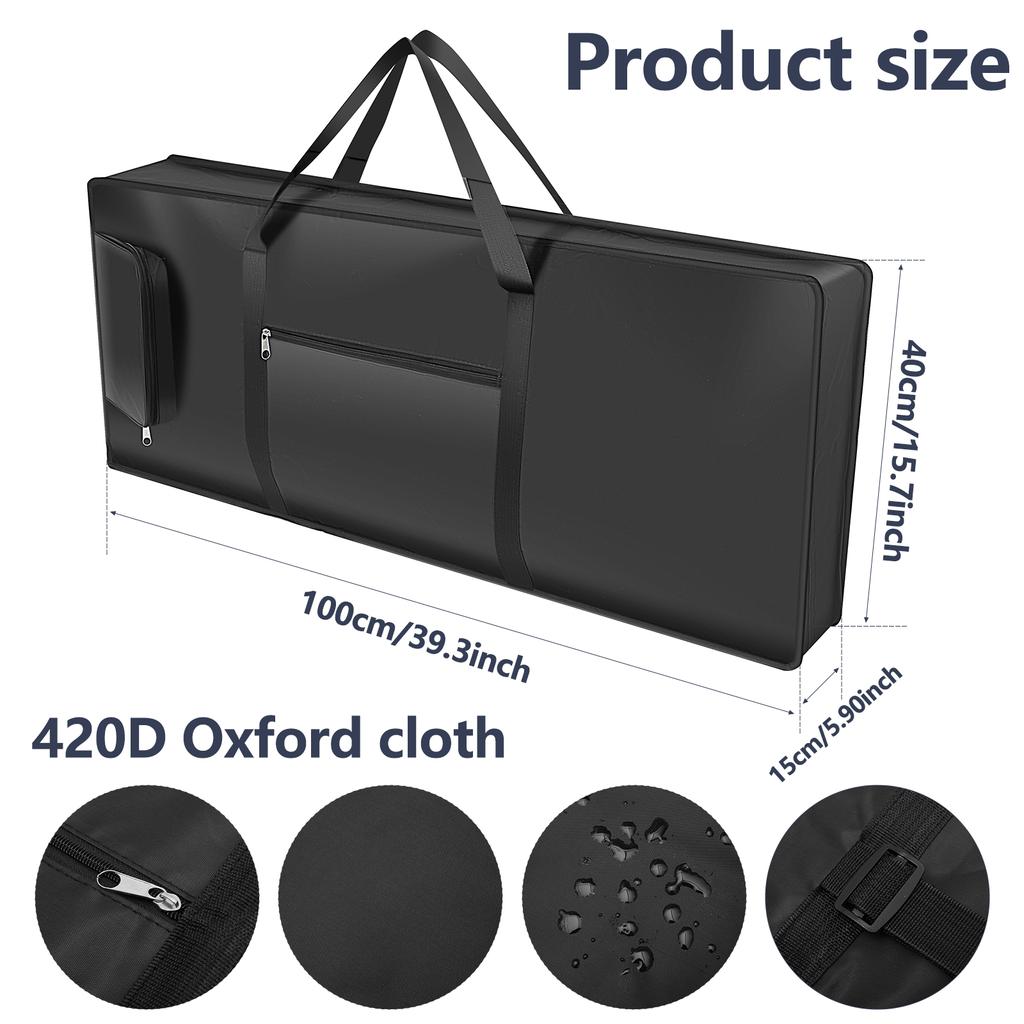 Electronic Organ Piano Cover Padded Case Keyboard Bag Instrument Protective Portable Shockproof Waterproof 100x40cm 61 Keys