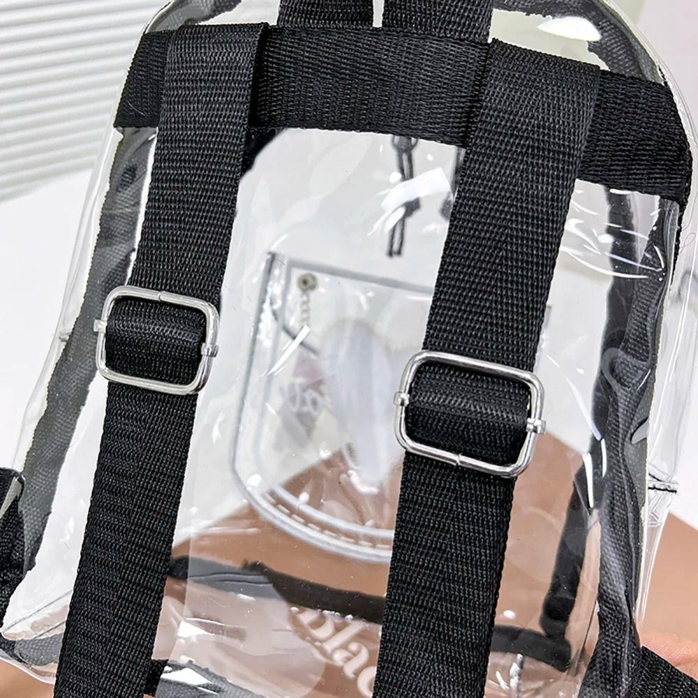 Korean Style Transparent Backpack Large Capacity Shopping Bags Simple Fashion Jelly Bag Travel