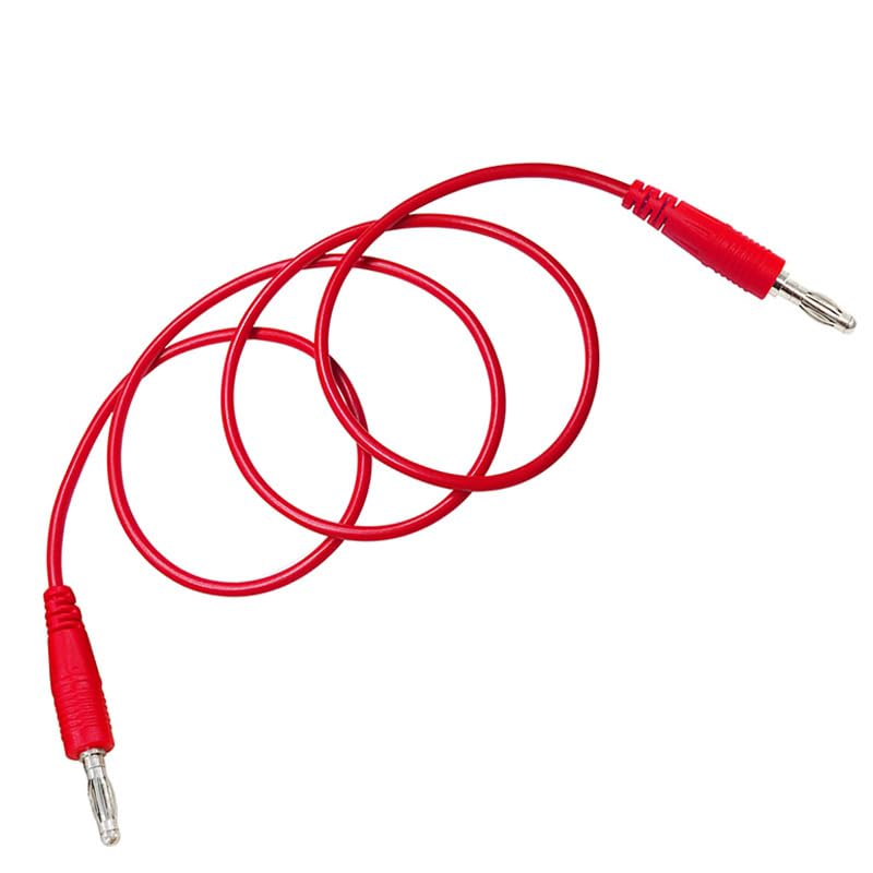 Cleqee Plug Test 4mm Banana Plugs on Both 1m Cable Banana-to-Banana Leads, Ends, 1000V/15A, (Red + Black)