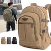 Waist Support Extra Durable 50L Canvas Backpack Men's Large-Capacity Outdoor Backpack Durable Travel Pack