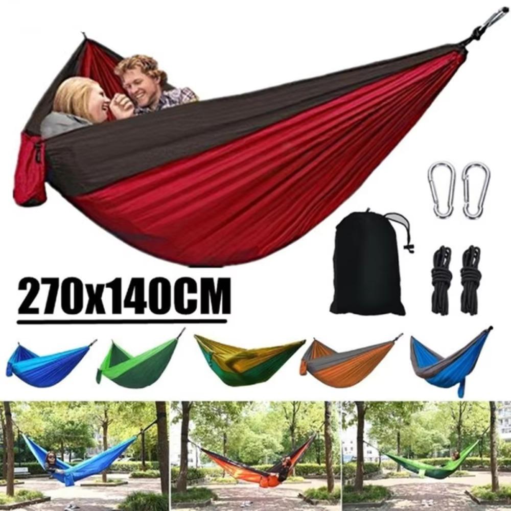 Double Nylon Hanging Bed Portable Camping Swing Useful Camping Hammock  Outdoor