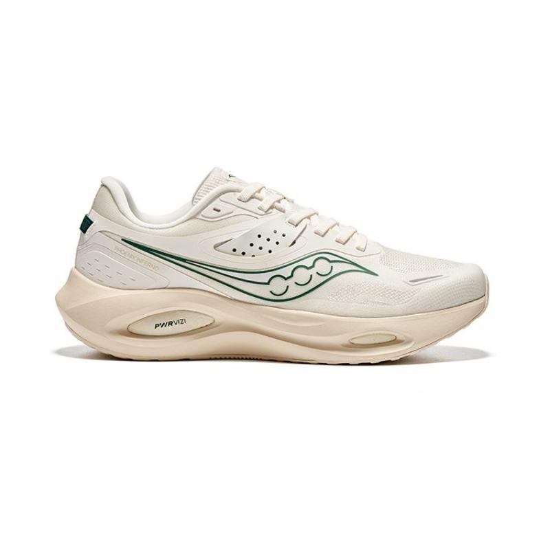 SAUCONY Кроссовки мужские низкие для бега Phoenix LS бежево-зеленые с амортизацией, дышащие, плотно сидящие, удобные S28202-1