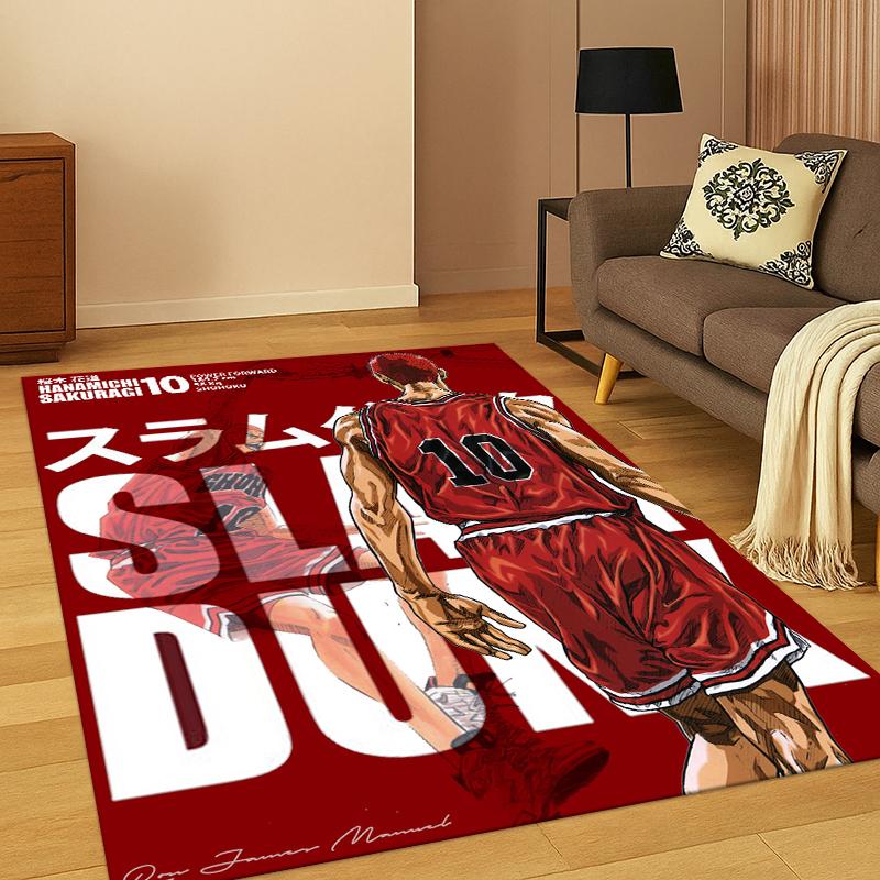 Мультяшный ковер-коврик Slam Dunk Basketball Anime для спальни, гостиной, дивана, игровой комнаты, прихожей, декор для дома, детский коврик, нескользящий