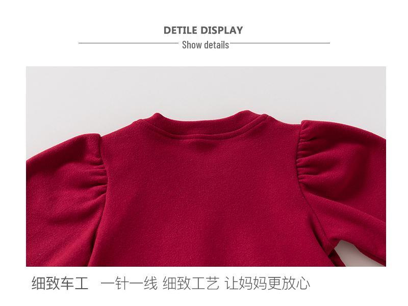 Термофлисовый комбинезон для девочки, цвет винно-красный: Осенне-зимний костюм для ползания в подарок на 100-дневный праздник