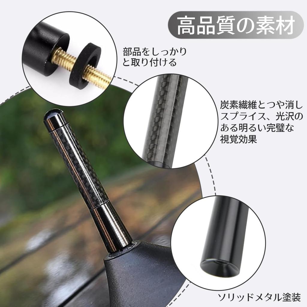 Автомобильная радиоантенна Автомобильная антенна 12 см Антенна на крышу Мощный прием FM/AM Антенна из углеродного волокна (Черный 12см)