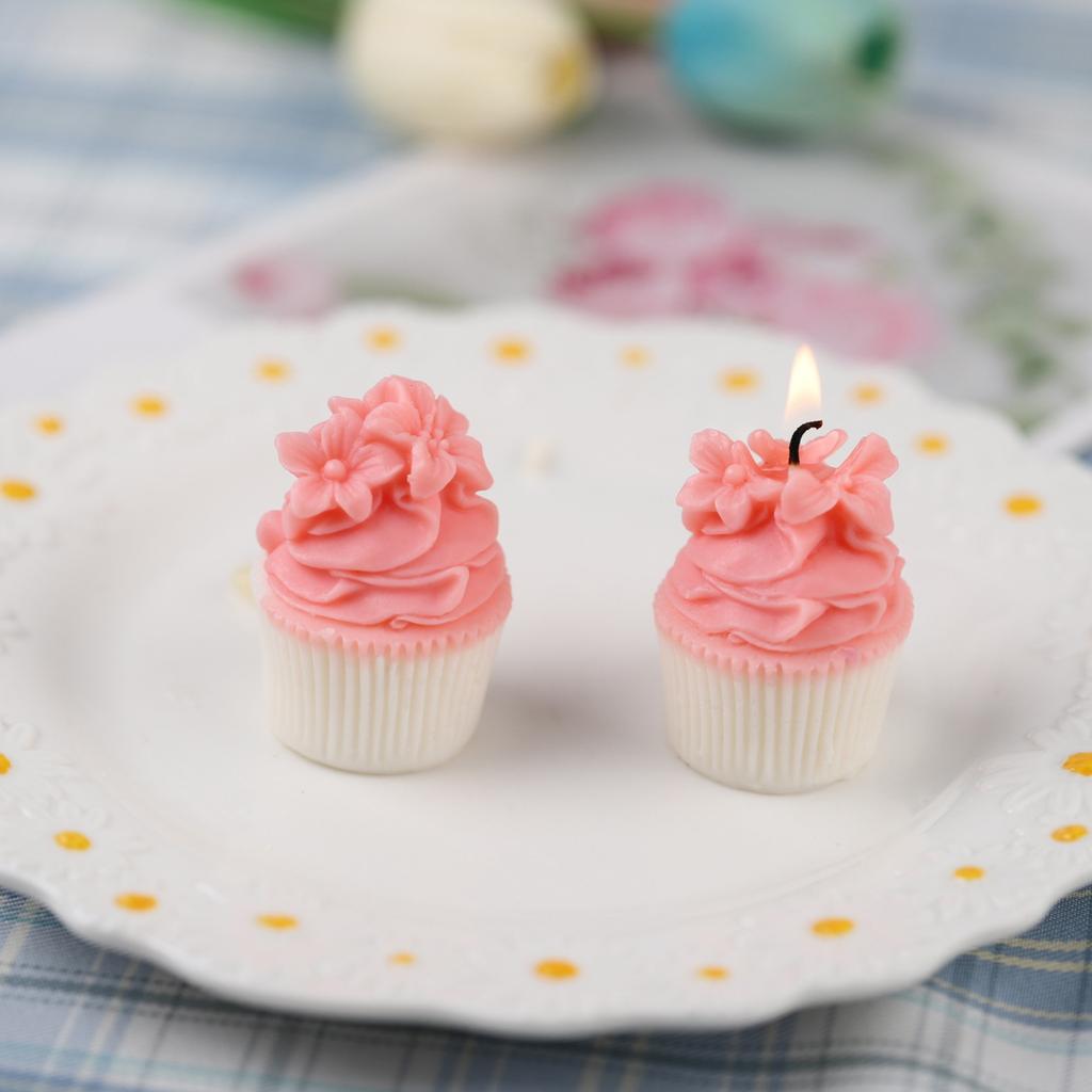 Cupcake Candle Mold Affodil Texture Design Epoxy Resin Casting Silicone Mold for DIY Candle Soap Plaster Cake Home Decor