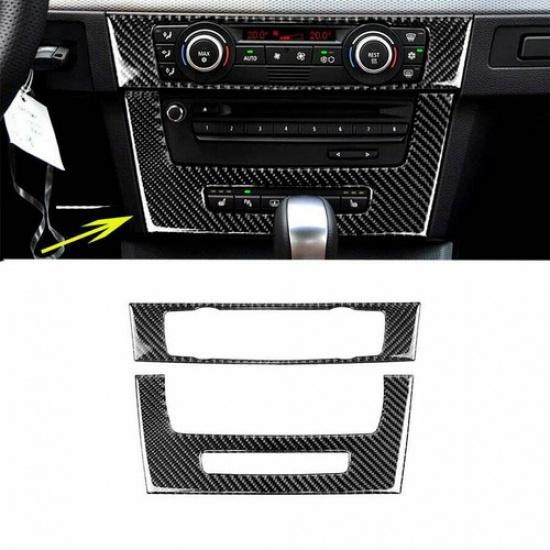 Carbon Fiber Interior CD Panel Cover Trim For BMW 3-Series E90 E92 2005-2012