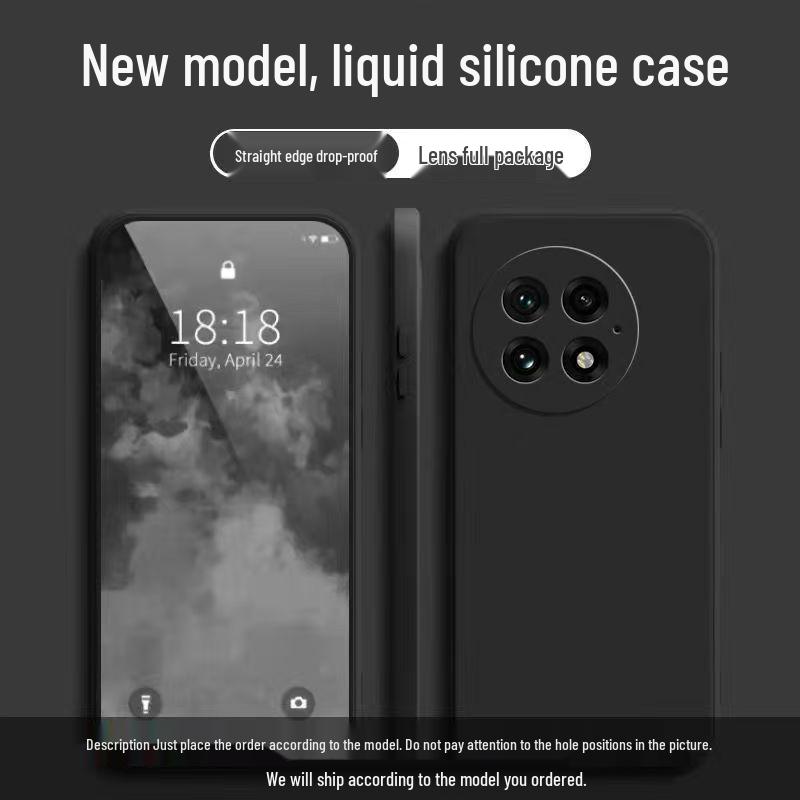 Жидкий силиконовый чехол для телефона OnePlus 13: Полное покрытие, Защита от падений, Однотонный цвет, Безопасен для кожи, Простой стиль.