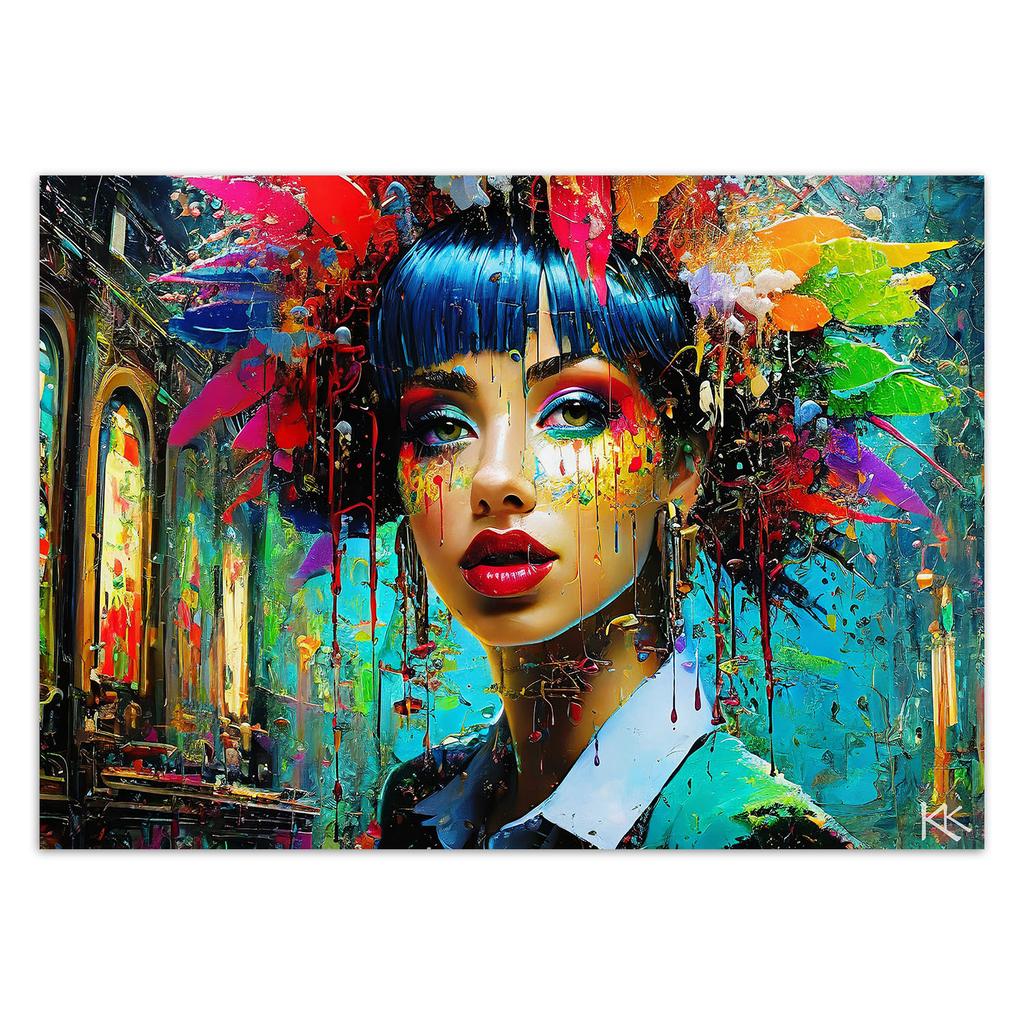 Обои Красочная женщина Абстракция