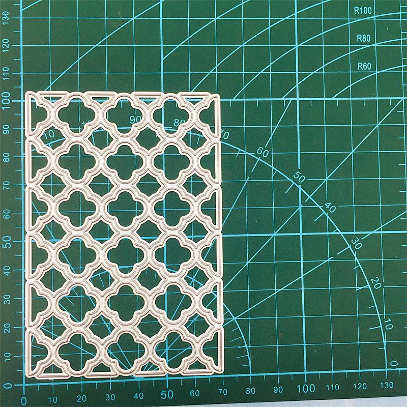 Прямоугольная выдолбленная сетка-рамка Узор Металлические стальные штампы Трафареты Скрапбукинг Ремесло Штамп 3D DIY Изготовление праздничных открыток