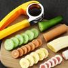 Effortless Fruit & Veggie Slicer - Banana And Cucumber Slicer - Kitchen Gadget With Stainless Steel Blade For Easy Fruit And Vegetable Slicing