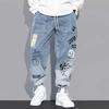 Trendy Loose-fit Men's Jeans Summer Thin Style Korean Version Casual Long Pants Hip Hop Fashion Versatile
