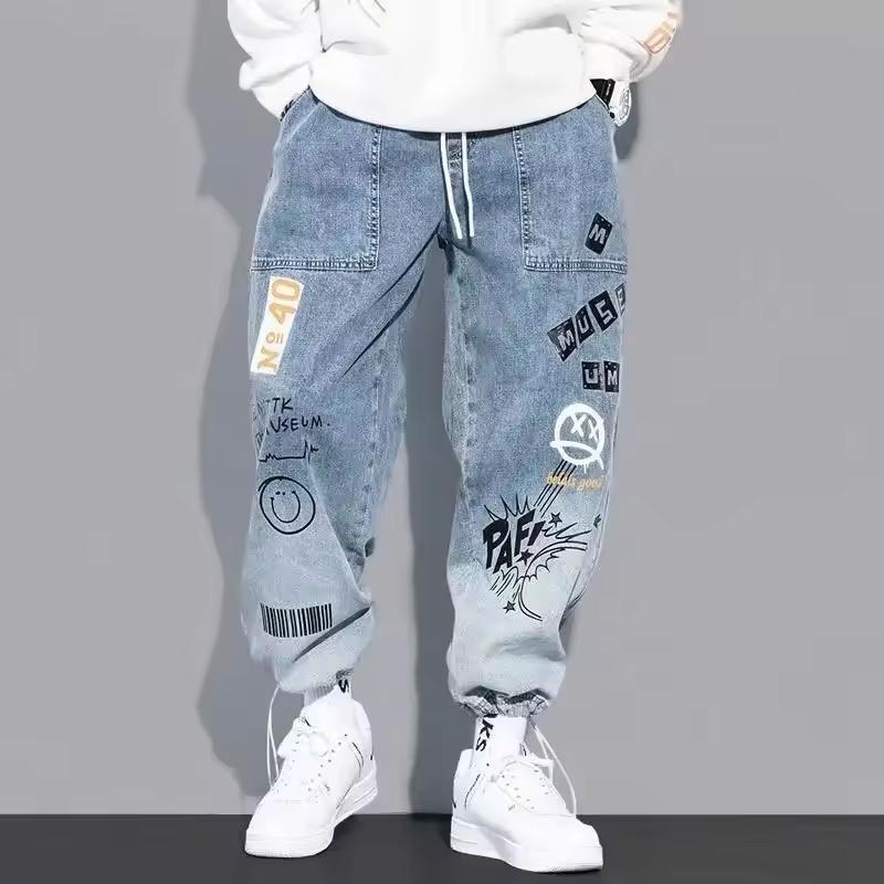 Trendy Loose-fit Men's Jeans Summer Thin Style Korean Version Casual Long Pants Hip Hop Fashion Versatile