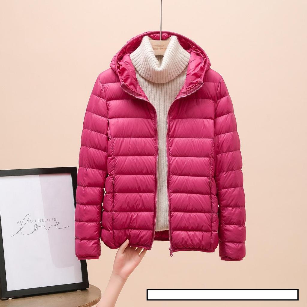 Fashion Female Cold Jacket Women Winter Light White Duck Down Jacket Slim Puffer Jacket Portable Windproof Down Coat