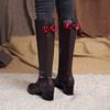 Женские сапоги на высоком каблуке с универсальным темпераментом и толстым каблуком.. Новые осенне-зимние сапоги оверсайз.