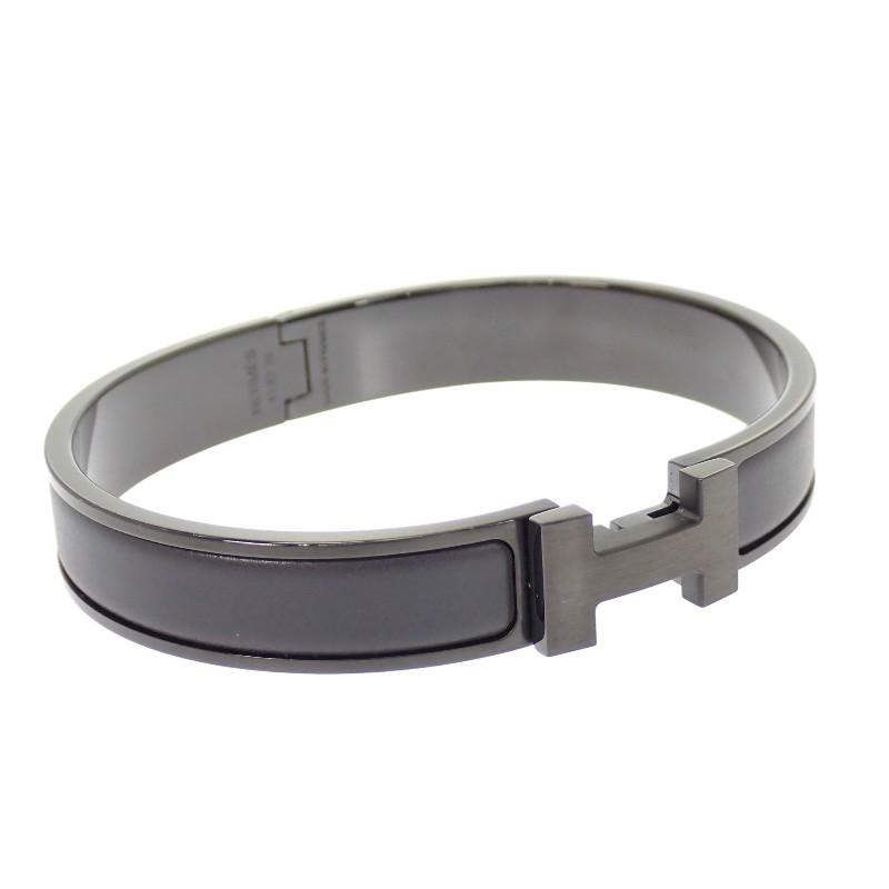 HERMES H703203FK01_T5 Браслет So Black эмаль/кожа мужской