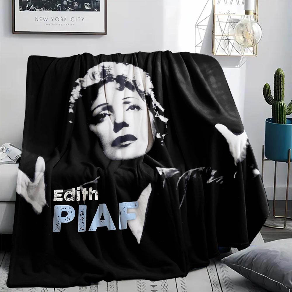 Édith Piaf pattern Flannel Blanket, High quality Comfortable for All Seasons, Home Decor, Warmth and Comfort, Perfect for Gifts.
