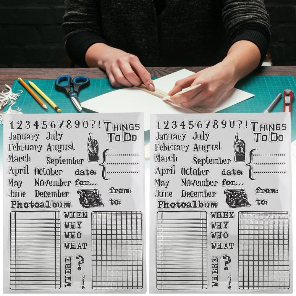 Прозрачный силиконовый штамп для ручного счета, фотоальбома, декора календаря, дат