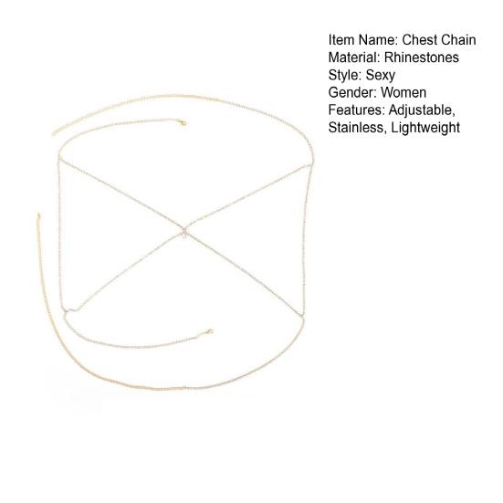 Women Chest Chain Body Chain Body Jewelry Breast Support Chain Club Party Solid Color