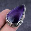 Natural Sage Amethyst Gemstone Handmade 925 Sterling Silver Ring Size 9 m4F44