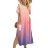 Ladies Fashion Summer Gradient Print Dress Casual Beach Dress Dress Slim Holiday Dress