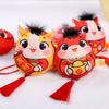 Плюшевый брелок для ключей в виде лошади, плюшевая подвеска в виде лошади по знаку зодиака, мягкая фигурка удачливого пони, домашний декор, украшение с красной кисточкой для китайского Нового года