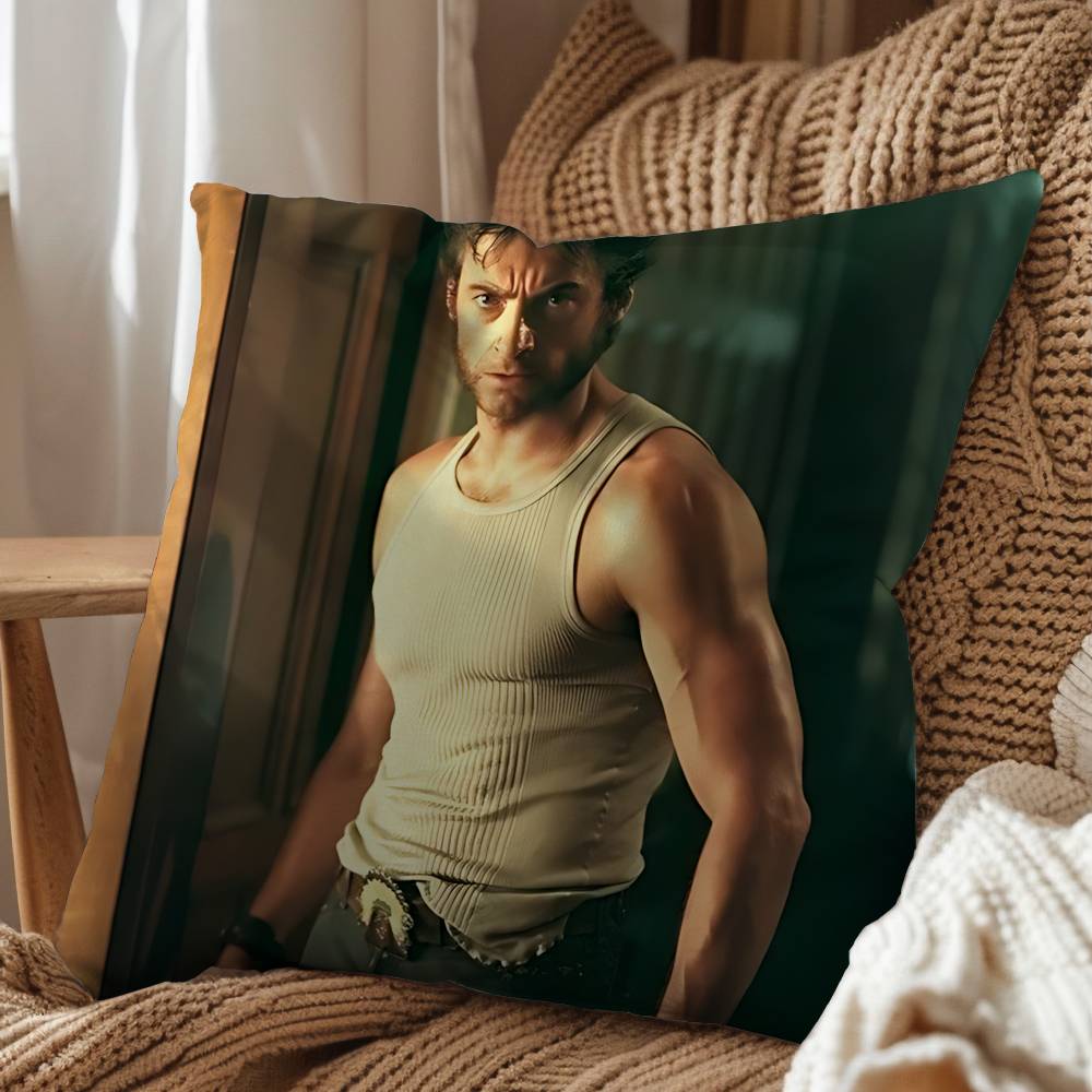 Like a wolf Hugh Jackman Print Throw Pillow Cover Square Cushion Case for Living Room Bedroom Decor